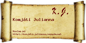 Komjáti Julianna névjegykártya